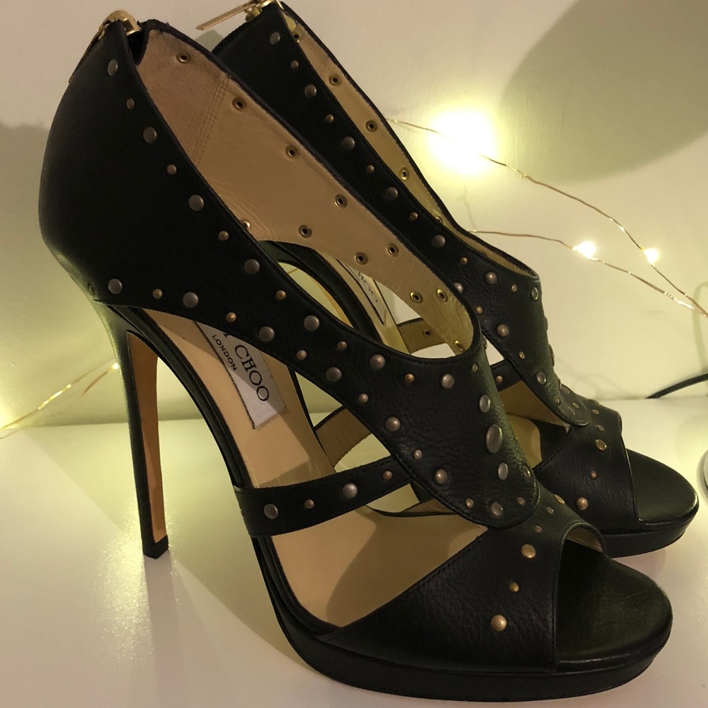 NEW Jimmy Choo Studded Leather Stillettos 40.5/9.5